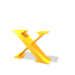 Golden 3D letter X with varying shadows and angles , some showing partial rotation or perspective shifts