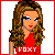 Animated contact sheet of a pixel art character in red top with 'FOXY' text, showing eye and mouth expression changes across frames including one frame with 'smack my ass!' text.