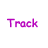 Animated contact sheet of a pixel art buddy icon featuring the word "Track" surrounded by pink and blue stars in five sequential frames showing star movement patterns.