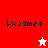 A four- displays the text 'kkJamed' with a white star on red background and a red star on white background