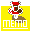 Pixelated cartoon character in red hat and brown boots on yellow background with 'MEMO' text below.