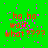 Green background with red text 'ha ha wait... what ????', pink pixel noise, and a gray rectangle in the bottom right corner.