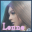 A pixelated side-profile image of a woman with long hair, showing two states where the text below her changes from light pink to purple.