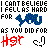 Pixelated static image with black text, blue abstract shape, red stylized text, and a small heart icon on white background.