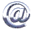 A collection of metallic @ symbols in various 3D orientations and angles, rendered with reflective silver and blue tones against a gray background.