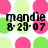 Pixelated text overlays on a background of pink and green circles, with visible date stamps.