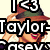 Pixelated icon shows a character with brown hair, green and red clothing, and a wide smile, overlaid with large black-and-white text reading 'Taylor' and '133' on a light background.
