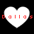 Four white heart shapes on black background with red text "Dallas" across each heart, two hearts in top and two in bottom