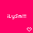 Pixelated pink background with repeated white text and changing symbols across frames.