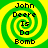 Four identical pixelated images of a green and yellow spiral background with black text reading "John Deere Is Do Bomb" arranged in a