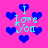 Pixelated pink background with blue hearts and cyan text reading "I Love You" in four repeated sections.