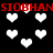 Black background with white pixelated hearts and red text repeating 'SIOBHANSIOBHAN' across two horizontal bands.