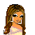 Pixelated image of a woman with long brown hair, white earrings, and an off-shoulder top above blue text reading 'when god' on the left.