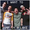 Four identical group photos of five people with text overlays, each bordered by a different color frame.