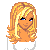 Pixel art contact sheet showing multiple frames of a blonde cartoon character in various poses with visible text "Cute" and partial body views including legs, torso, and head.