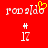 Red background with white pixelated text 'ronaldo' and a yellow pixelated heart symbol above the 'o' in the left instance, with identical text below.