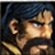 Pixelated close-up of a character with dark hair, light skin tone, and visible ear against dark background.