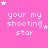 Pink background with white pixelated text 'your my shooting star' and white stars in various positions across the frame.