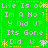 Green background with pink text repeating phrases like 'Life Is ova', 'Im A No 1', and 'Its Gone' in a pattern, interspersed with yellow dashed lines