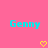 Two identical cyan 'Genny' text elements on pink background with yellow pixel hearts below each text.