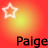 A pixelated star icon with a white outline and orange fill sits above the partially visible text 'Palge' on a gradient background transitioning from red to yellow.