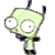 Green cartoon character with large white eyes and black antennae in multiple poses against gray background.