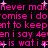 Pixelated pink text on black background with white starbursts, repeating phrases about promises and waiting.