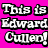 Animated collage of Edward Cullen-themed buddy icons with text, hearts, and character images on colored backgrounds.