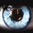 Pixelated blue and white text 'UNDERWORLD' appears in two overlapping layers against a black background with subtle light effects.