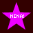 Four identical purple star-shaped icons with white text "NINA!" on a dark background, arranged in a