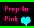 Static pixel art icon with black background, green horizontal borders, pink text reading 'Prep In' and 'Pint', and a cyan heart symbol.