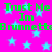 Bright pink background with scattered light blue stars and repeated green text reading "Trust Me Im Brunnett:Brunnette" in pixelated font.