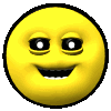Nine yellow circular faces with black outlines display varying expressions including smiling, grinning, and squinting against a gray background.