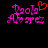 Pixelated pink text 'Ppola Are' with a red heart symbol above the first word on black background, shown in two states.
