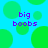 Blue background with green circles and purple text reading 'big boobs' repeated across the image.