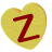 Yellow heart-shaped icon with red 'Z' symbol, displayed in multiple orientations including front-facing, side views, and angled perspectives.