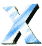 12 pixelated X-shaped icons with blue and white striped patterns, some featuring black or gray accents on the left arm