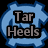 Pixelated icon with blue and dark blue border, light blue background, and gray text reading "Tar Heels" in two lines.