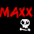 A contact sheet of five animated frames showing red text and white skull-and-crossbones symbols on a black background with a gray transparency indicator.