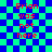 Blue and green checkered background with red pixelated text reading 'Brion was not here' in two vertical , one slightly offset from the other