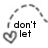 A pixelated icon with a dotted arch, heart symbol, and text fragments arranged in three sections.