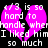 A static image of a broken pink heart with white text reading 'it's so hard to handle when I liked him so much' on a black background.