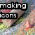 Animated sequence showing repeated text overlays on a background of cylindrical objects with small cone shapes.