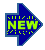 Blue arrow-shaped icon with green 'NEW' text and yellow pixelated dots on left side, solid blue arrow on right side.