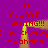 Purple background with red pixelated text repeating 'IM ALWAYS WACHING!!!' and 'I no creepy mwhaha' around a yellow glowing L-shaped frame.