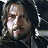 A 2x2 contact sheet of four animated frames from a buddy icon featuring a character with long hair and beard in dark clothing, transitioning to text reading "THE LAST SAMURAI" on a red background.