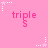 Pink background with repeated 'triple S' text and white star patterns in a