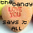 Two heart-shaped icons display 'the candy LOVE YOU says it ALL' text in black and red versions against a yellow background.