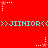 Red background with cyan text repeating '>>JIINIOR<<' and white star icons with dotted trails in various positions.