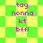 Pixelated text 'tay nonna kt bffl' on green and yellow checkered background with diamond-shaped pattern.